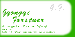 gyongyi forstner business card