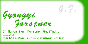 gyongyi forstner business card